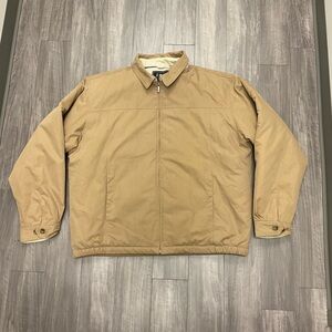 IZOD Mens Full Zip Nylon Blend Insulated Bomber Jacket Lined Collared Sz 2X